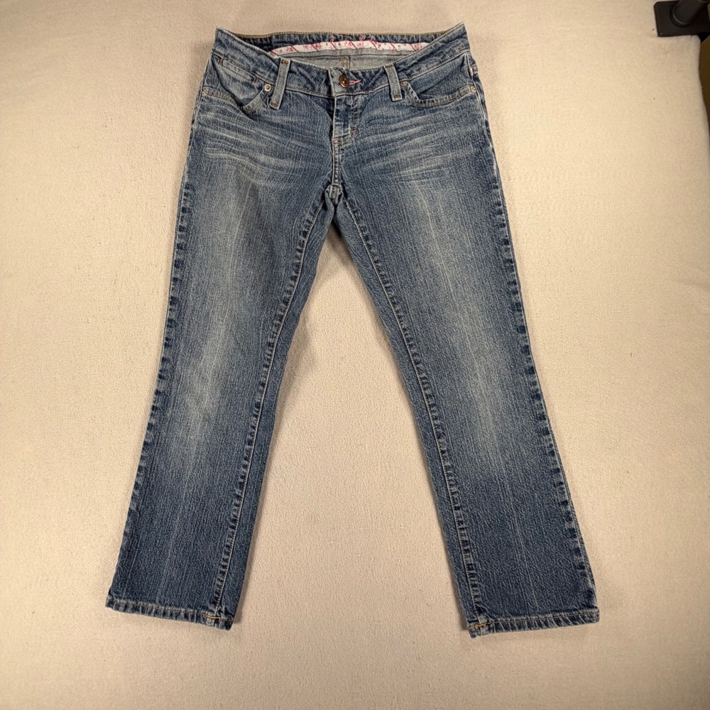 American Eagle Limited Blue Issue Womens 4 Low Rise Straight Jeans Medium Wash